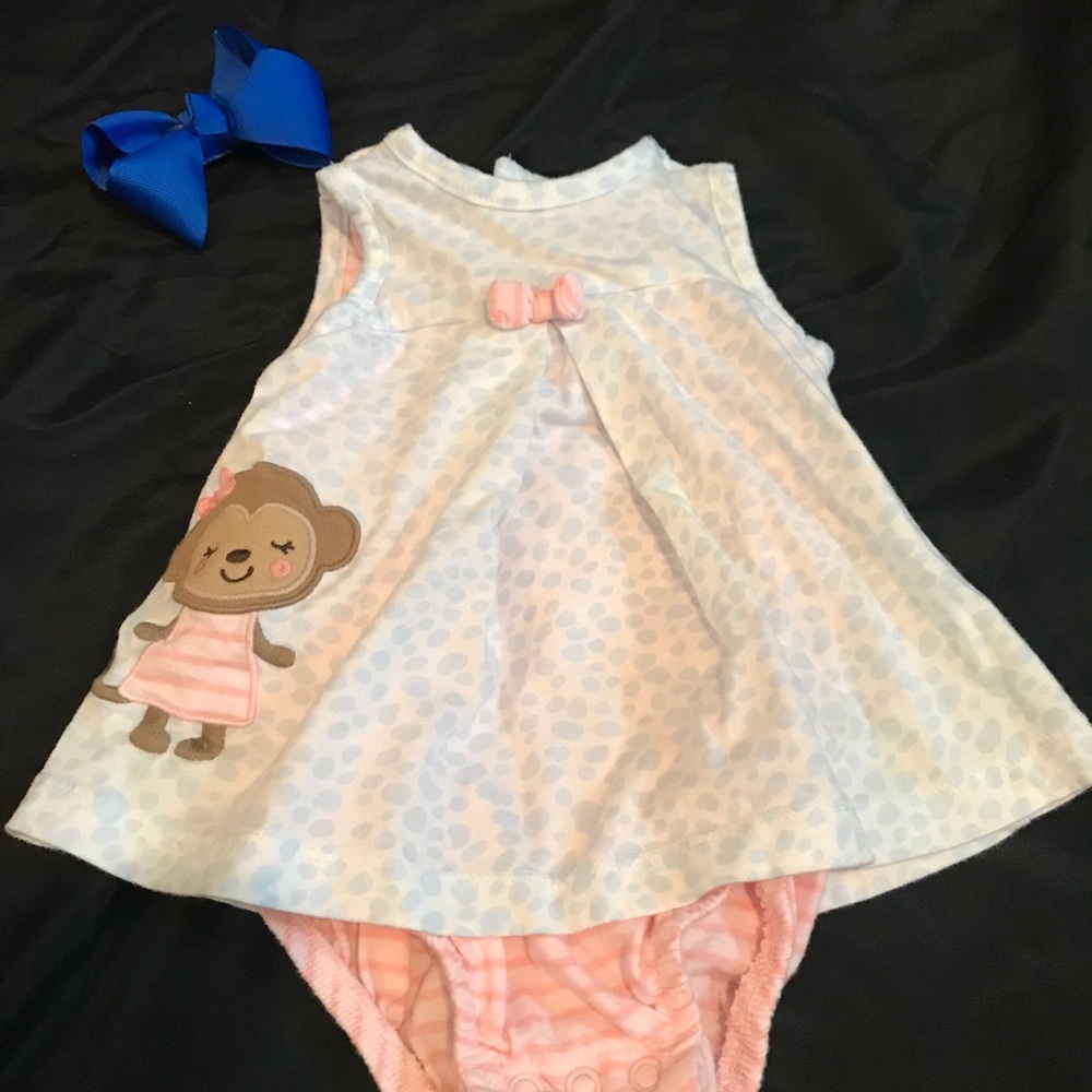 Carter’s Animal Print Onesie Dress with Monkey! 🐒
